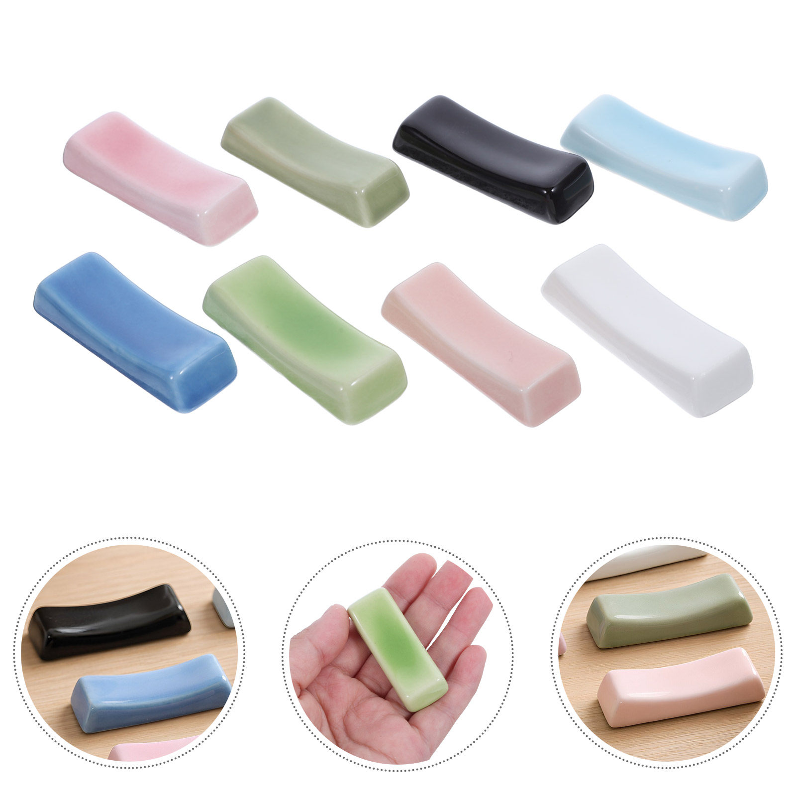 Chopstick Rest Ceramic - 8Pcs Ceramic Chopstick Rest Pillow Shape