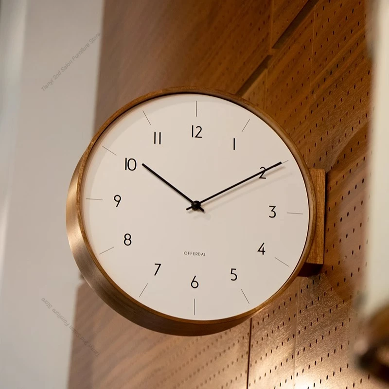 Japanese Living Lifestyle - Japanese-style Solid Wood Double-sided Wall Clock