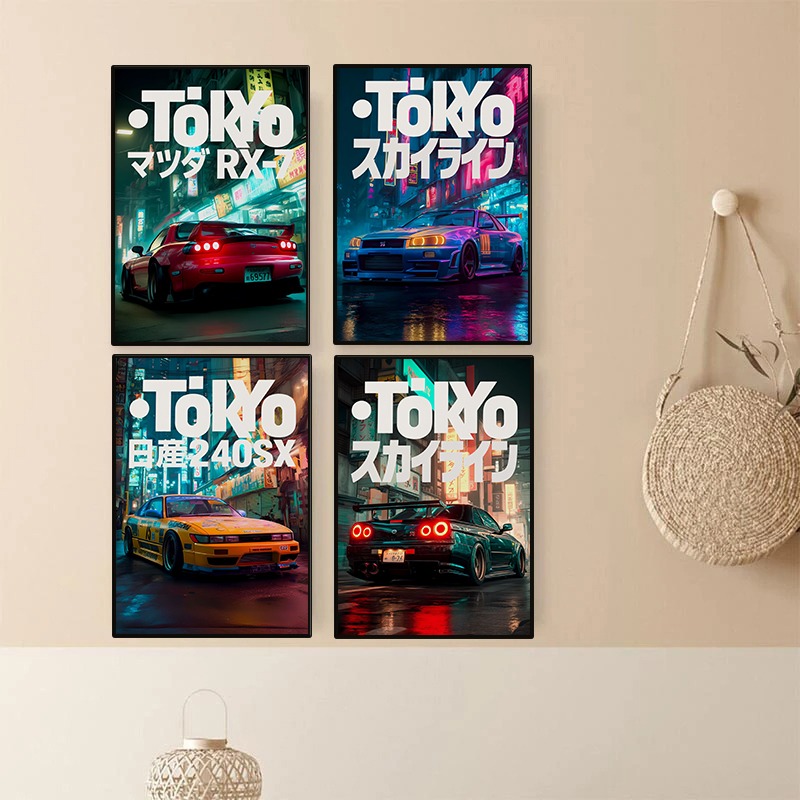Vintage Tokyo JDM Car Poster N - Japanese Tokyo Lifestyle ulasan dan harga