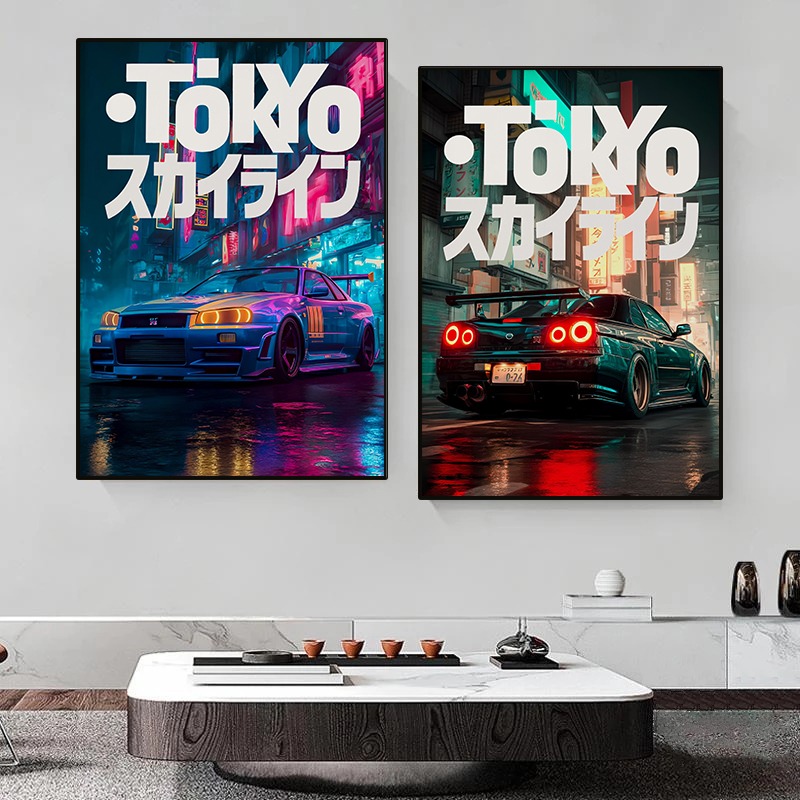 Vintage Tokyo JDM Car Poster N - Japanese Tokyo Lifestyle ulasan dan harga