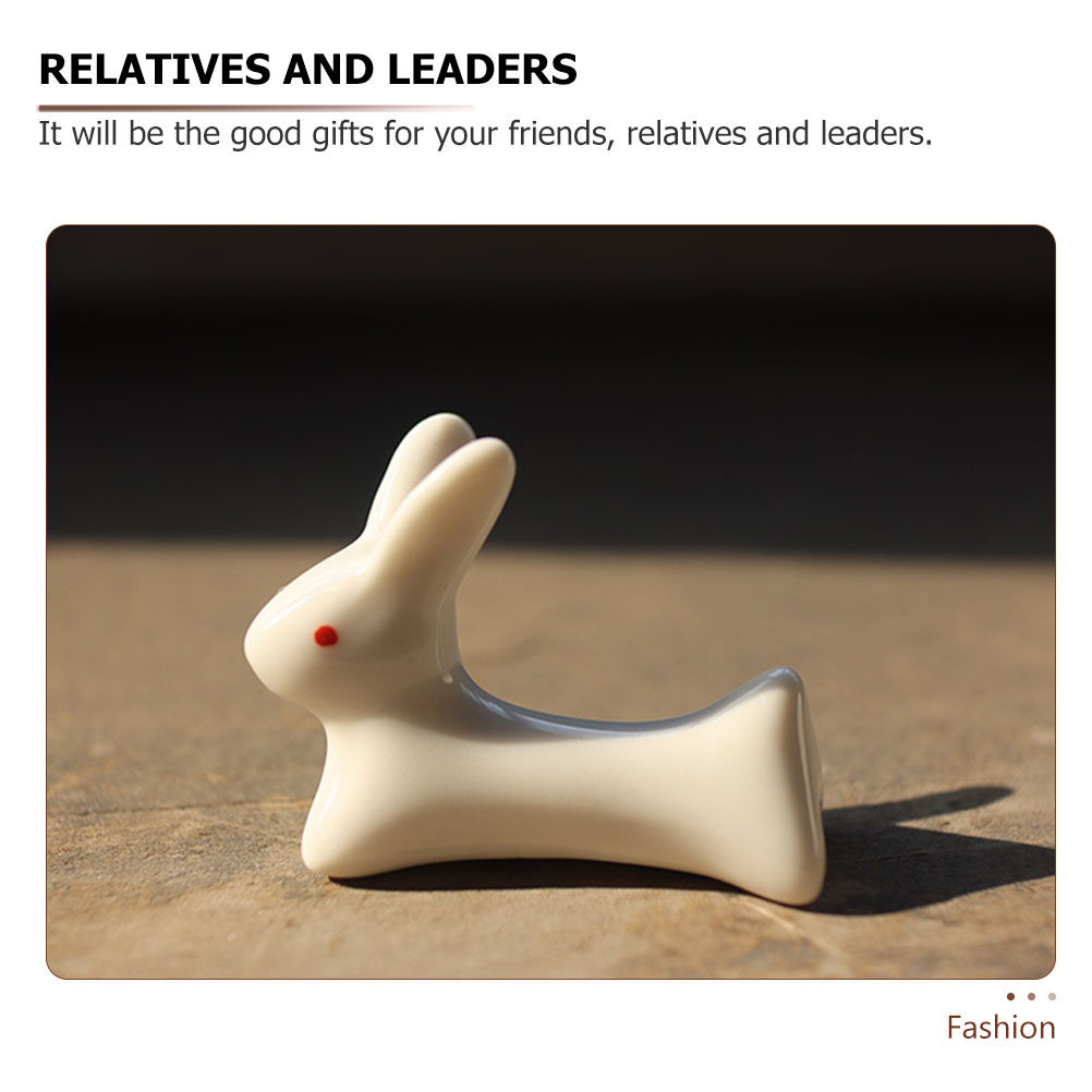 10Pcs Cartoon Rabbit Ceramic C - Chopstick Rest Ceramic ulasan dan harga