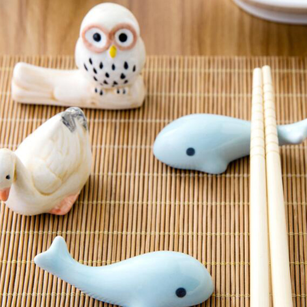 3Pcs Owl Chopstick Holder Cera - Chopstick Rest Ceramic ulasan dan harga