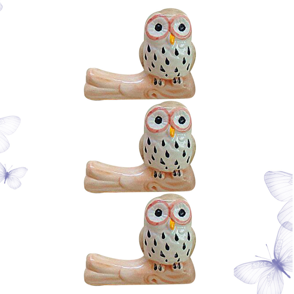 3Pcs Owl Chopstick Holder Cera - Chopstick Rest Ceramic ulasan dan harga