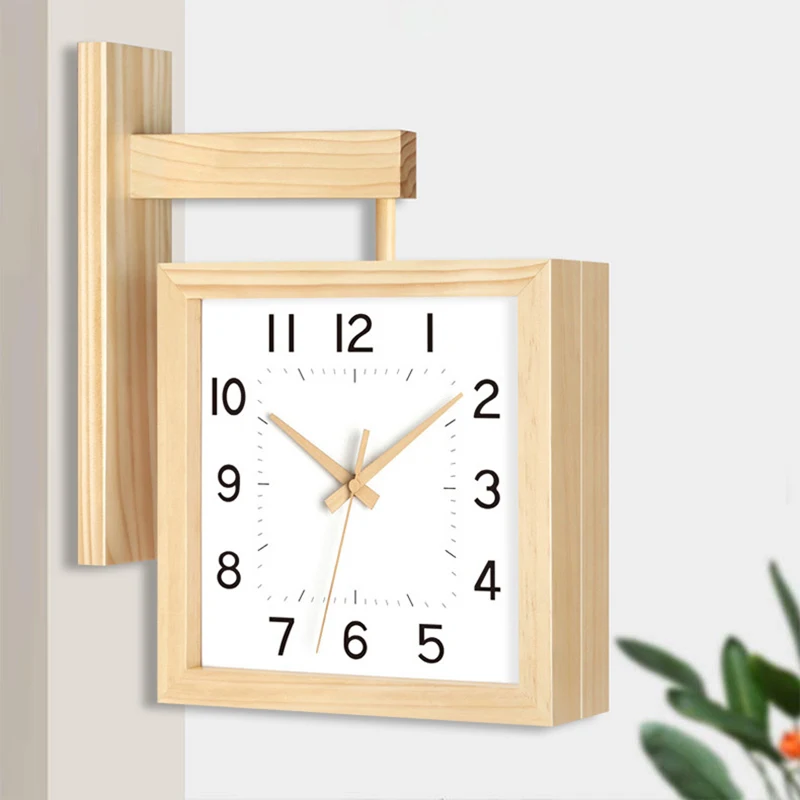 Wooden Double Sided Wall Clock - Japanese Living Lifestyle ulasan dan harga