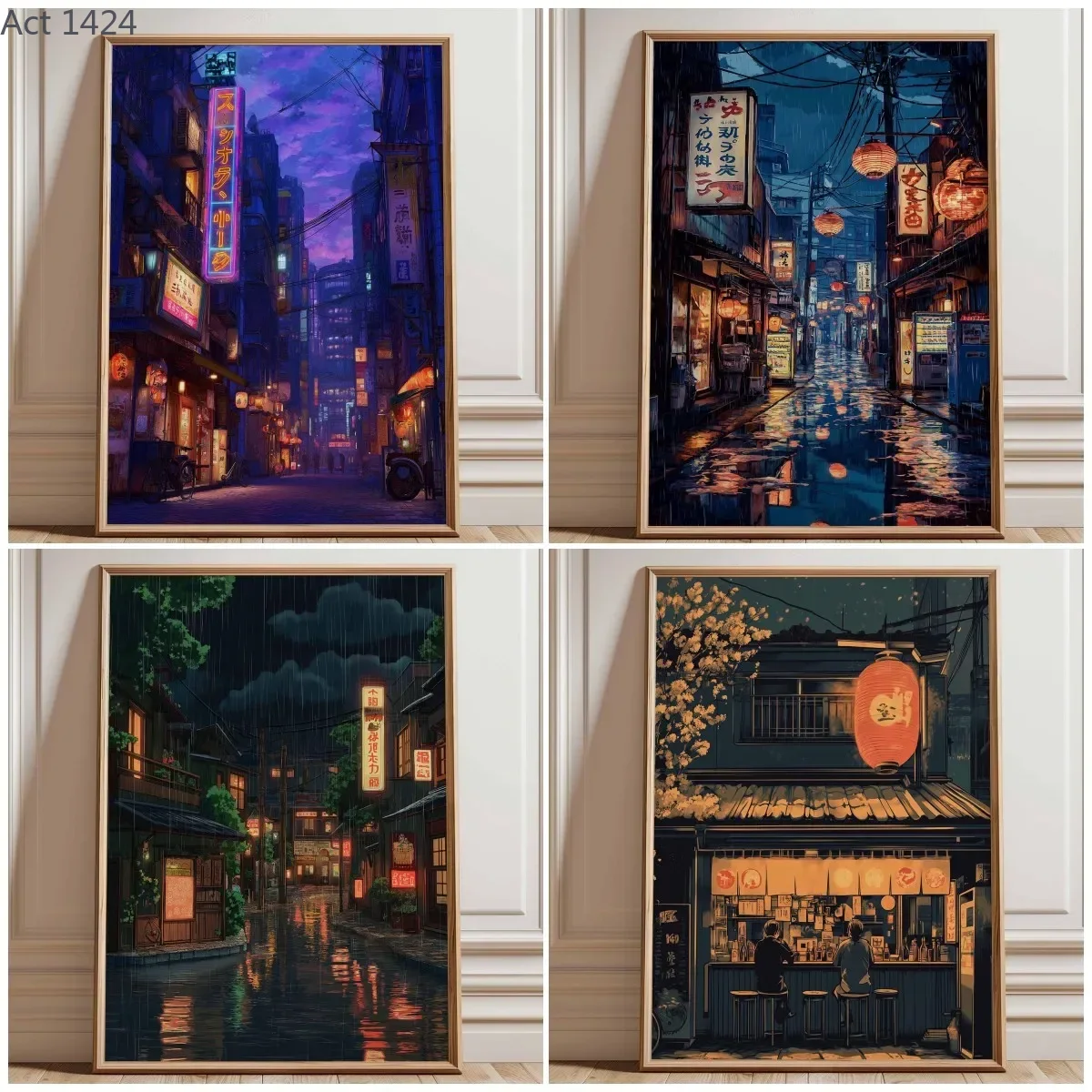 Neon Tokyo Street Poster Print - Japanese Lifestyle Anime ulasan dan harga