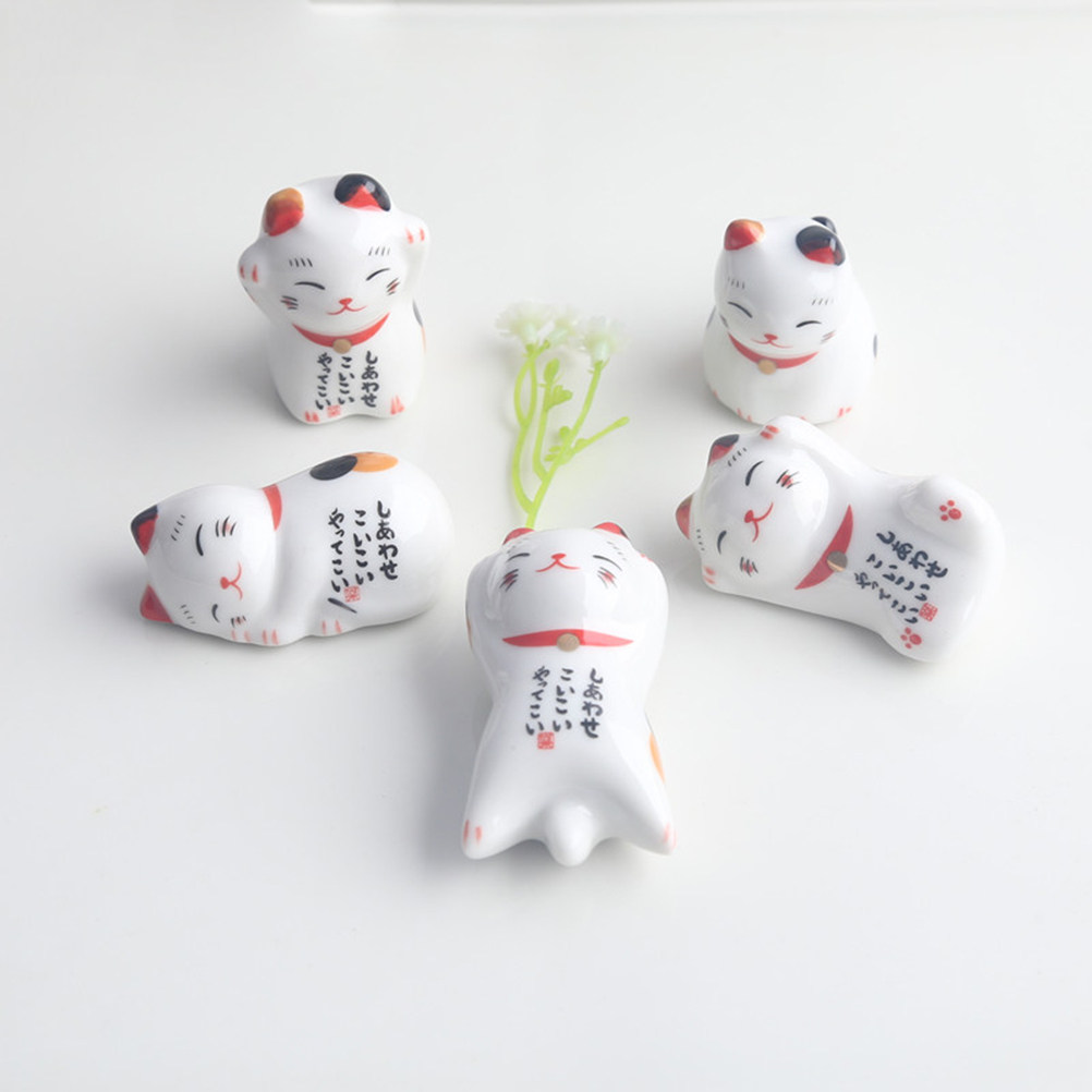 6Pcs Cute Ceramic Cat Chopstic - Chopstick Rest Ceramic ulasan dan harga