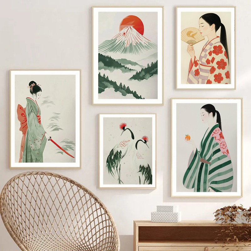 Mount Fuji & Crane Japanese Wa - Japanese Traditional Lifestyle ulasan dan harga